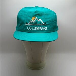 Vintage Teal Colorado Embroidered Cap